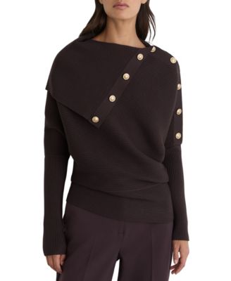 REISS Women's Lexi Drop-Shoulder Shawl Neck Sweater