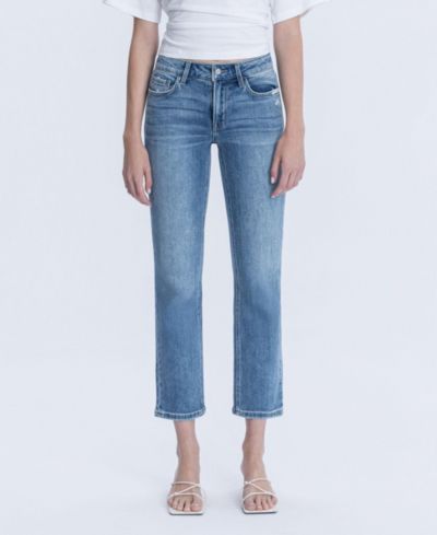 Vervet Women's Mid Rise Ankle Slim Straight Jeans