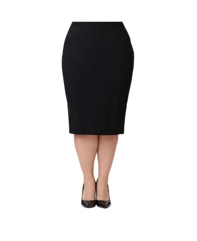 Unique Vintage Plus Size юбка Pencil Skirt с задним плиссированием