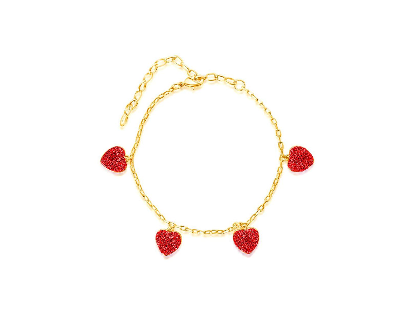 Браслет Chanteur Girls 18K Yellow Gold Plated Heart Charm