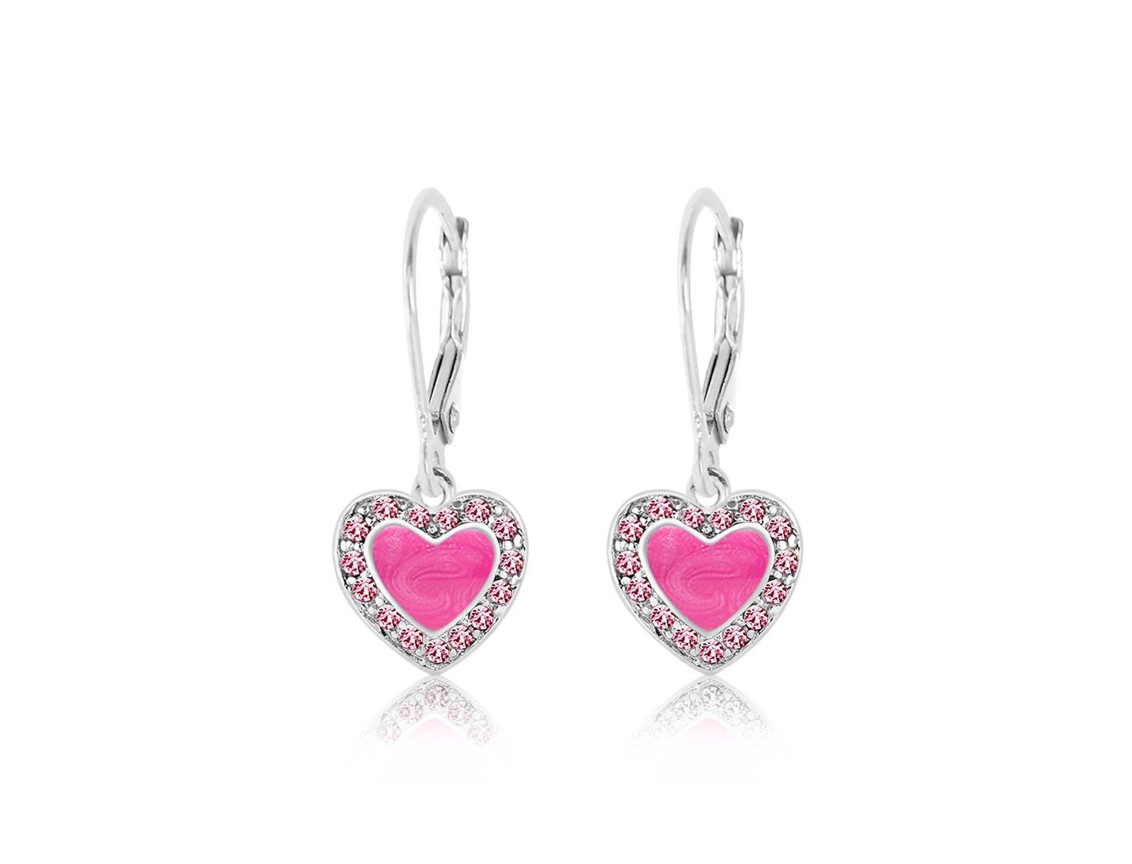 Серьги Chanteur Heart Hypoallergenic с Sterling Silver Leverbacks для девочек