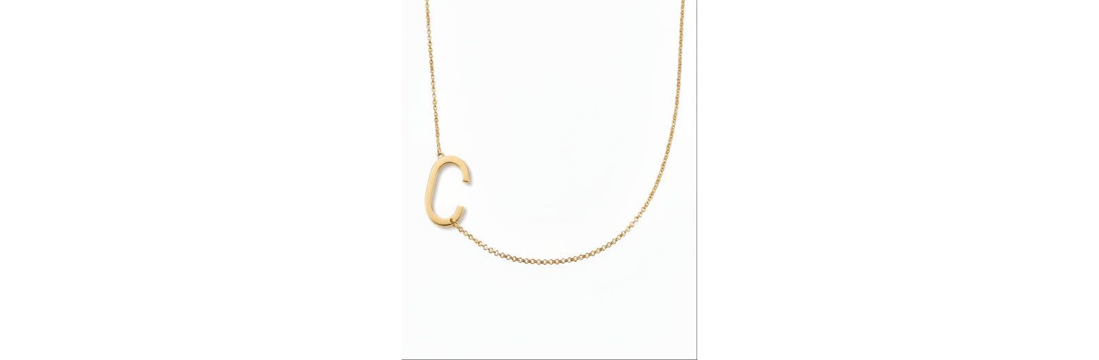 Oak & Luna Подвеска Initial Gold Plated Sterling Silver