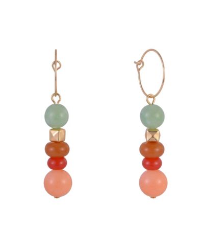 RACHEL Rachel Roy Hoop Earrings with Aventurine Beafs