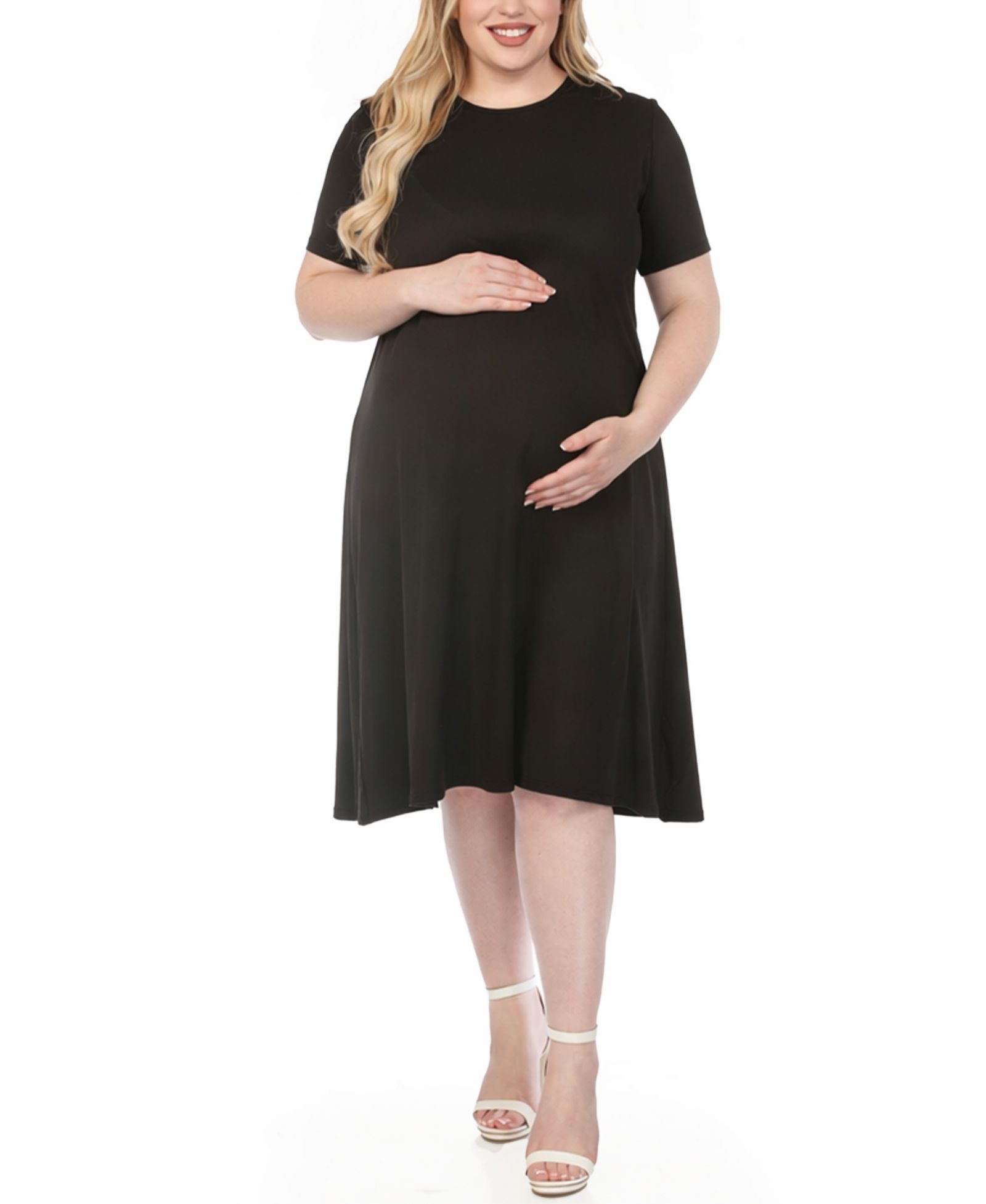 Женское миди-платье White Mark Plus Size Short-Sleeve A-Line