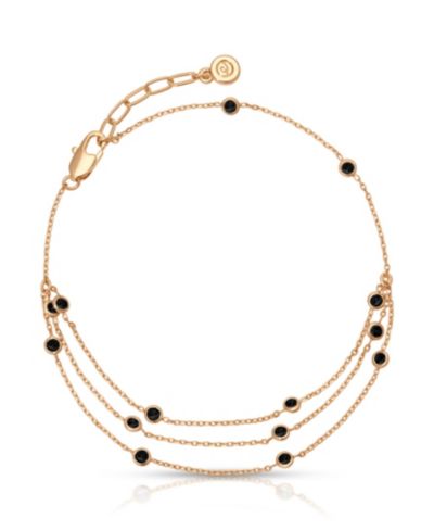 ETTIKA изящный браслет на ногу с кристаллами, позолоченное золото 18k
