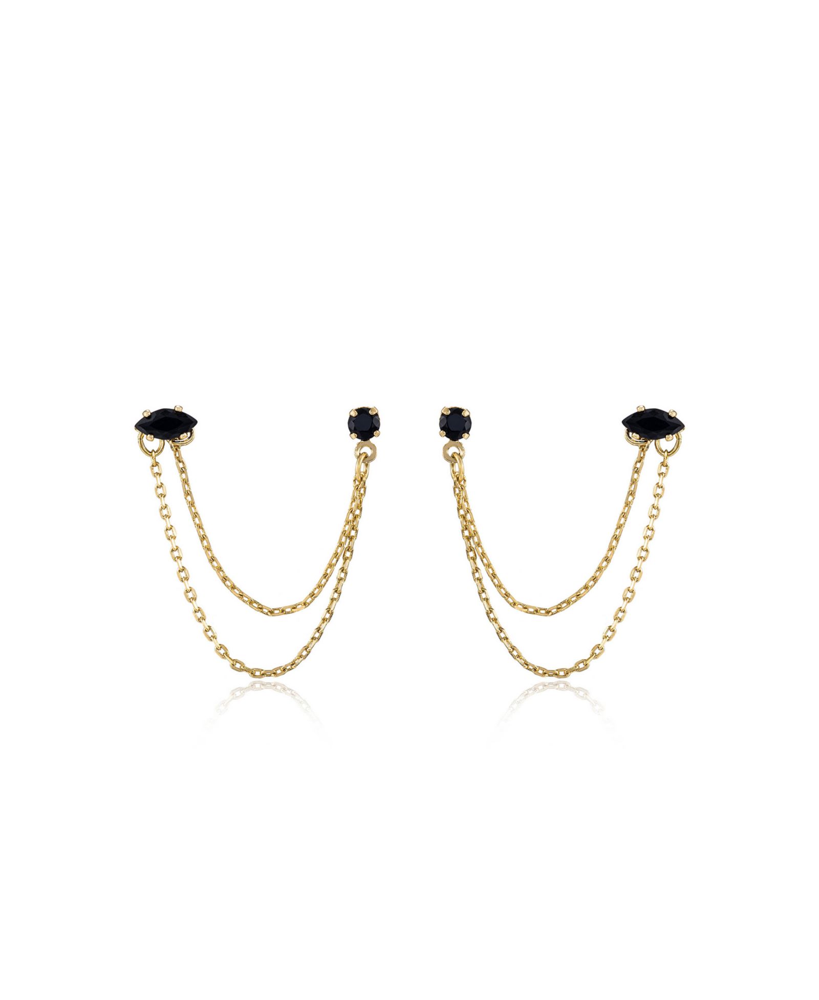 ETTIKA Double Piercing Chain Dangle Earrings