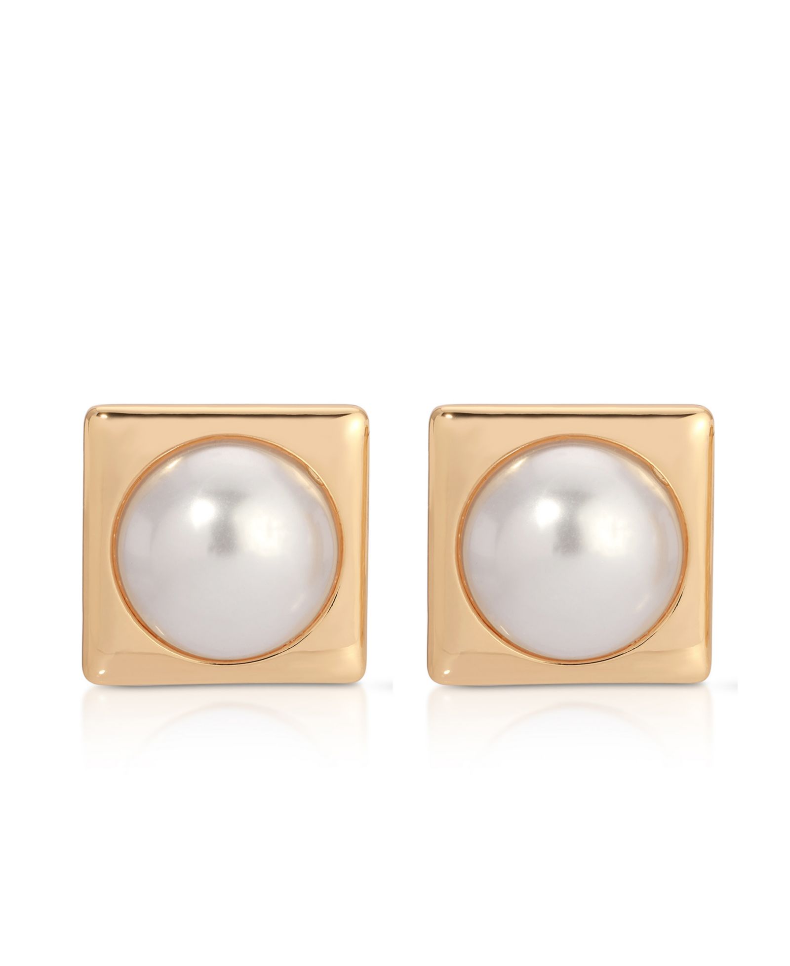ETTIKA Square Freshwater Pearl Stud Earrings