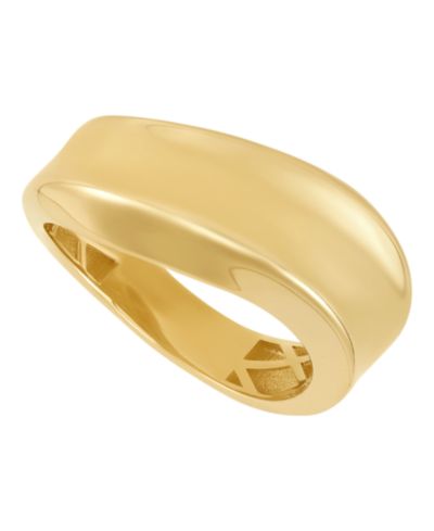Кольцо Macy's Wavy Band из желтого золота 10k
