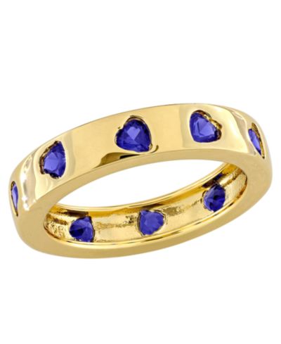 Кольцо Macy's с белым сапфиром Lab Grown (1-1/2 ct. t.w.) из золота 18k и стерлингового серебра