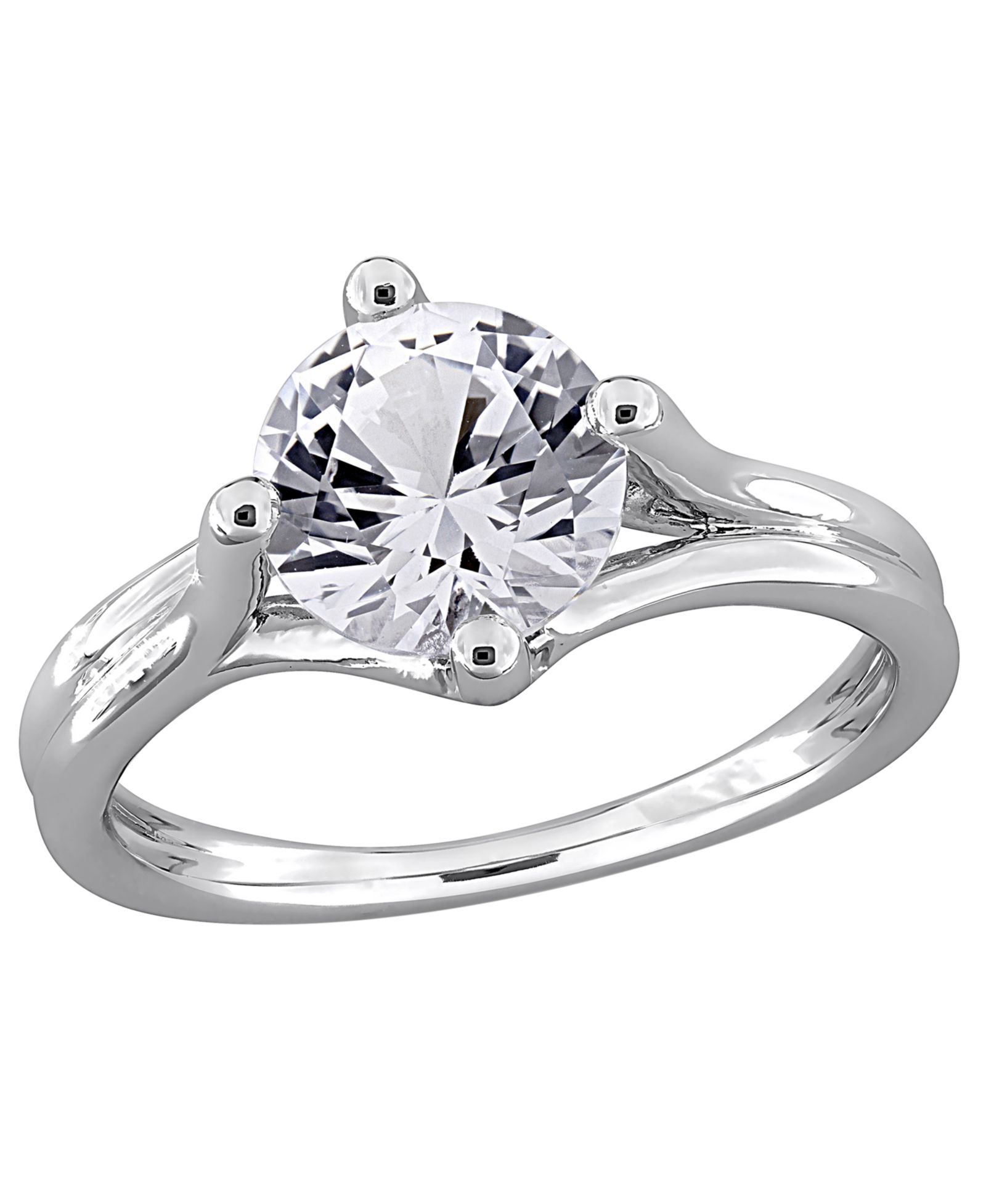 Macy's Lab Grown White Sapphire (2 ct. t.w.) Ring in Sterling Silver (Also Available in Ruby & Blue Sapphire)