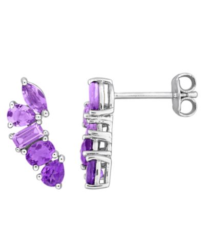 Macy's Citrine (1-3/8 ct. t.w.) Earrings in 18k Gold Flash Plated Sterling Silver (Also Available in Amethyst)