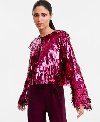 LAPOINTE женская куртка с пайетками и бахромой, эксклюзив Macy's