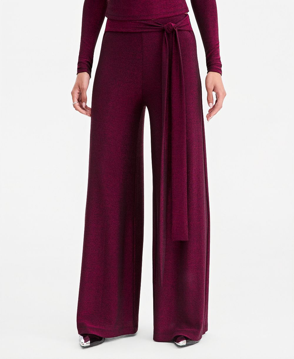 LAPOINTE | Macy's Women's Metallic-Knit Wide-Leg Pants, Macy's Exclusive