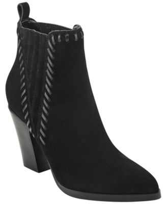 Marc Fisher LTD Women's Alvira Suede Whipstitch Block Heel Booties