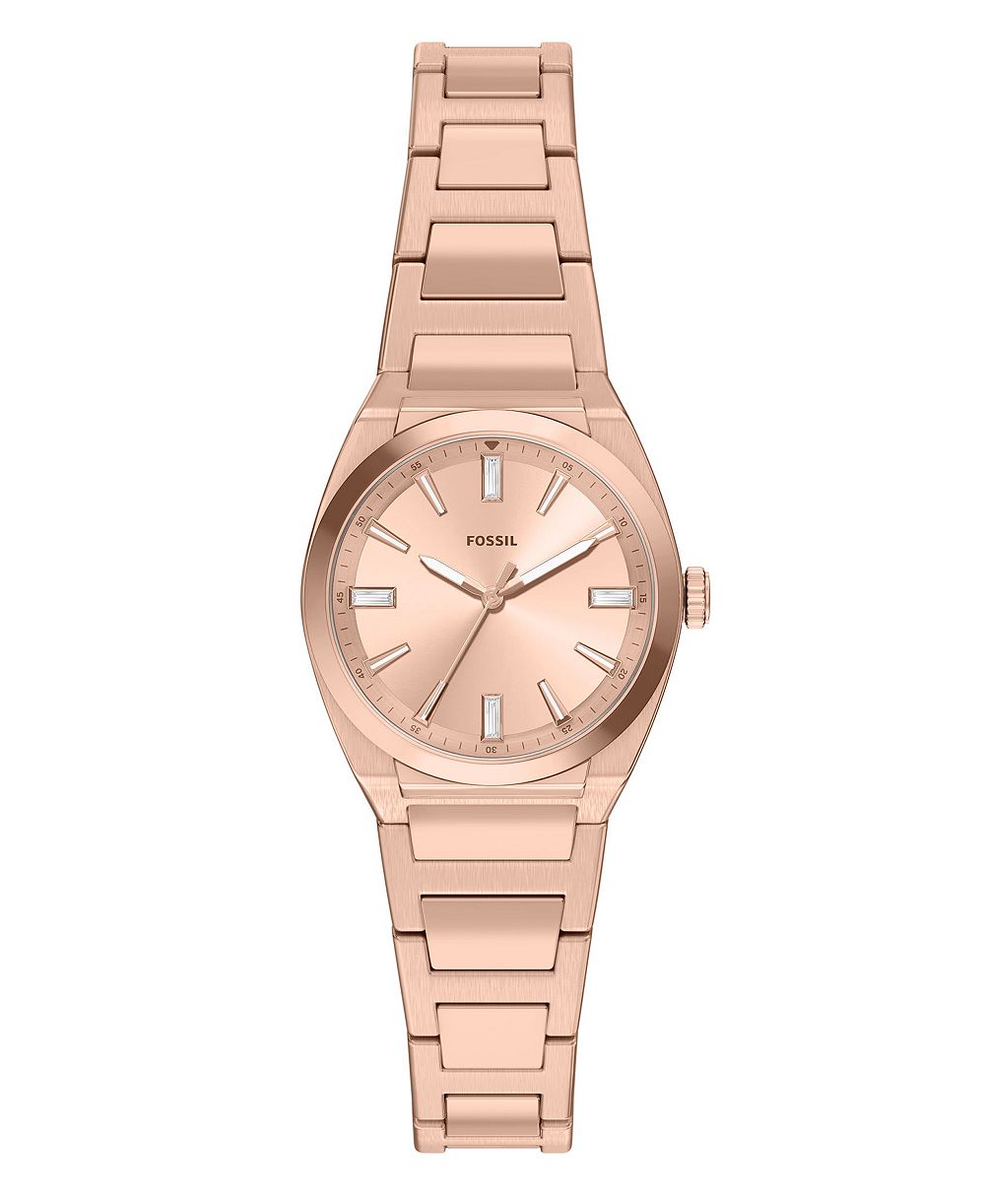 Часы Fossil Women's Everett Three-Hand Rose Gold-Tone Stainless Steel 27mm