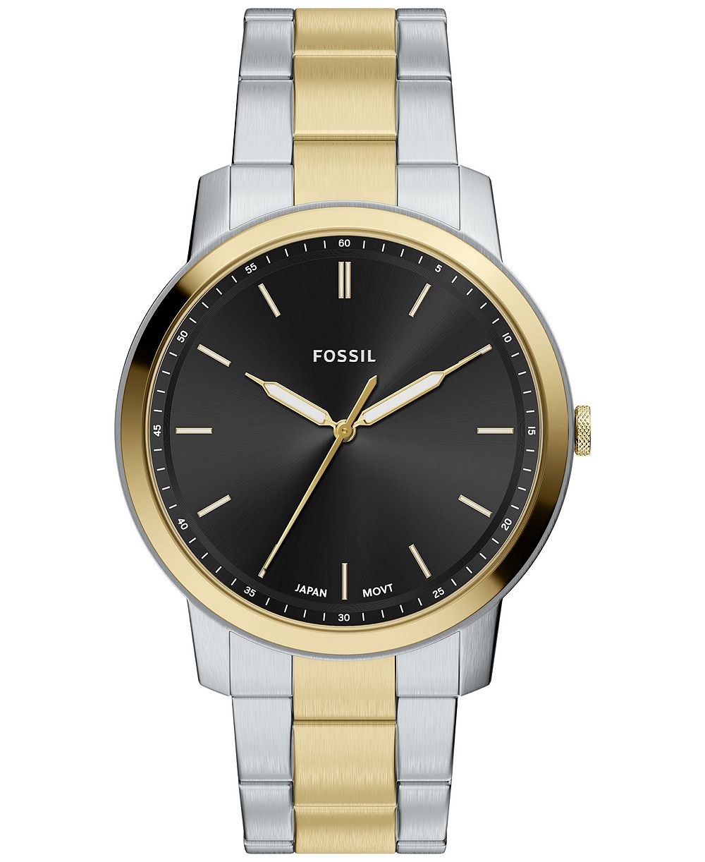 Fossil Men's Minimalist Three-Hand Two-Tone Stainless Steel Watch 44mm