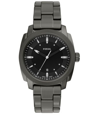 Fossil Мужские часы Machine Three-Hand Date Smoke Stainless Steel 41mm
