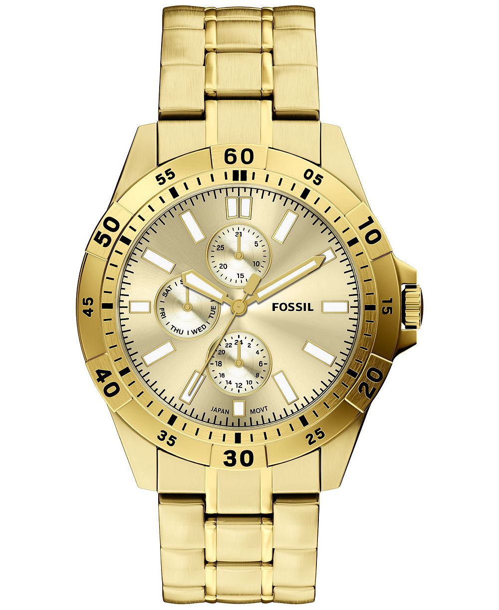 Fossil Men's Garrett Multi-Function Gold-Tone Stainless Steel Watch 44mm