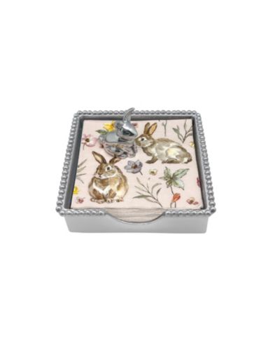 Набор салфеток Mariposa Aluminum Standing 5.75" Bunny Beaded Napkin Box Set