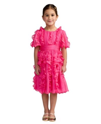 Платье Mac Duggal Little Girls Chiffon High Neck Ruffle