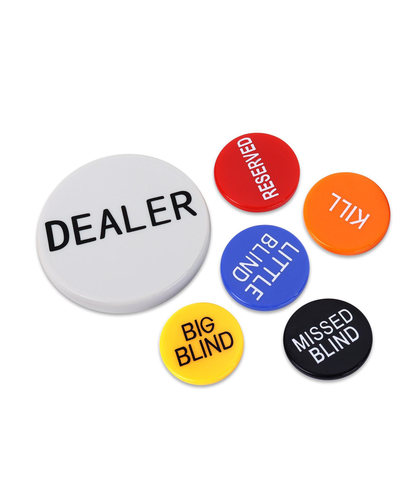Gse Games & Sports Expert Poker Double-Sided Dealer Buttons, 6-Piece Set, Ages 15+