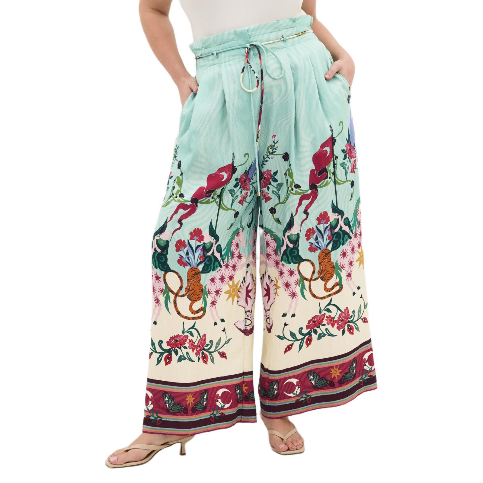 CITY CHIC женские широкие брюки Athena Bloom Print