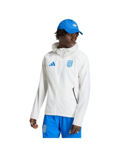 Adidas Men's White San Diego FC Tiro Travel Full-Zip Hooded Windbreaker