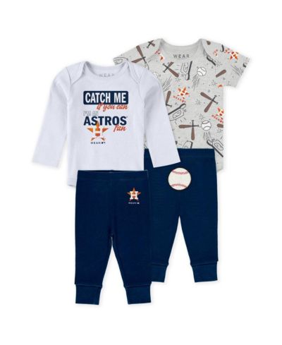 Комплект боди и брюк WEAR by Erin Andrews Houston Astros Heather Gray/White/Navy для малышей