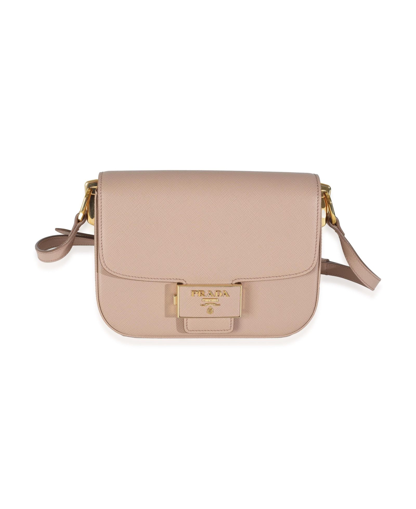 Pre-Owned Prada сумка через плечо Cipria Saffiano Lux Embleme Flap