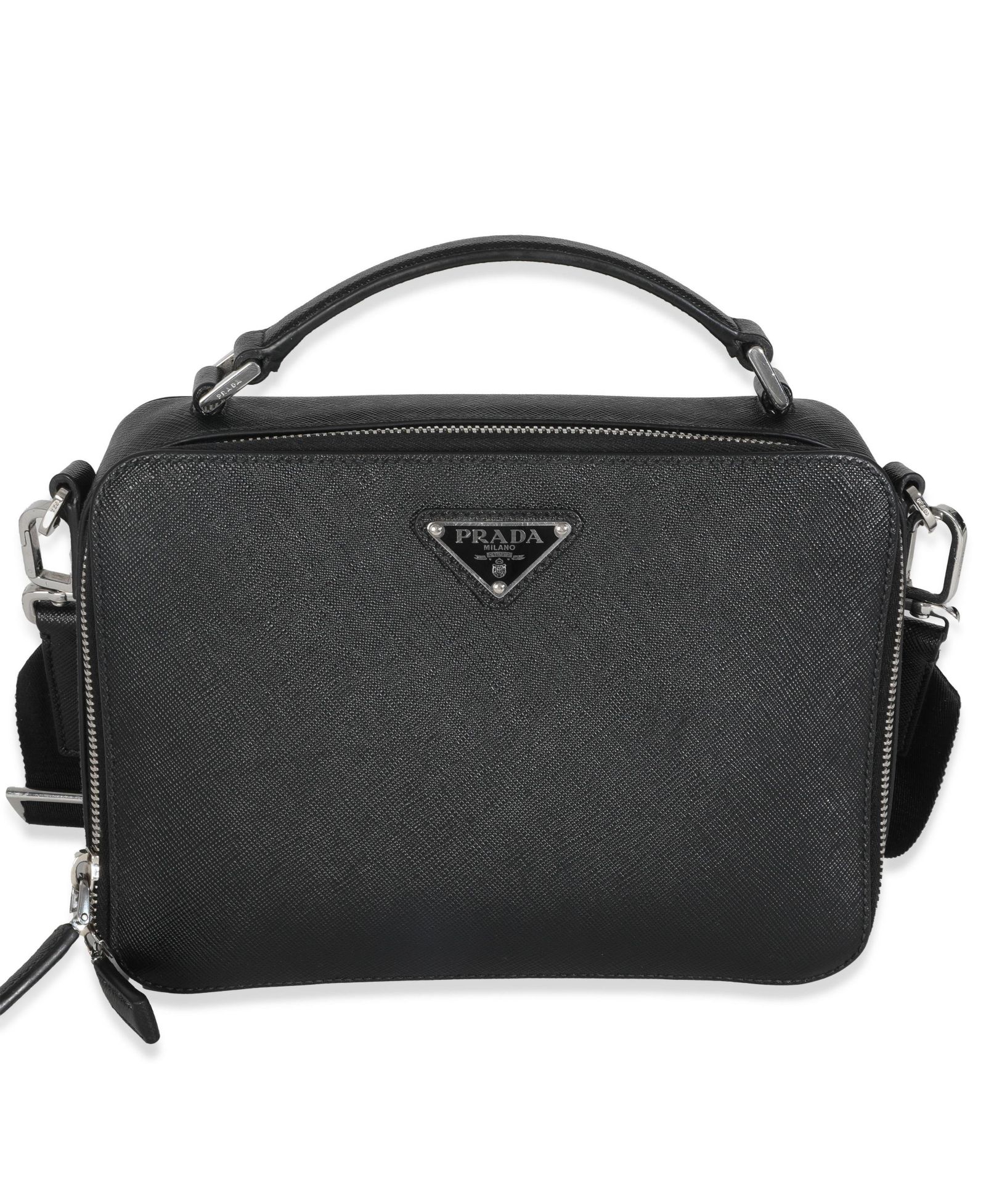 Prada б/у сумка через плечо Saffiano Medium Brique Black