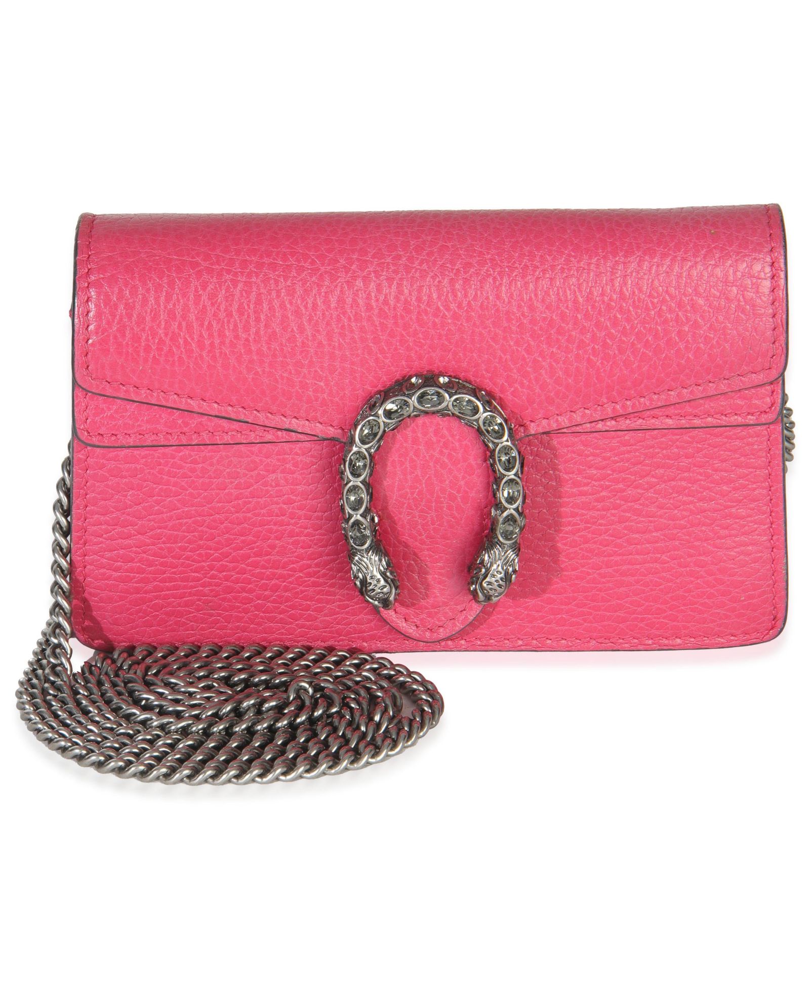 Pre-Owned Gucci розовая мини-сумка Dionysus Flap из телячьей кожи с кристаллами