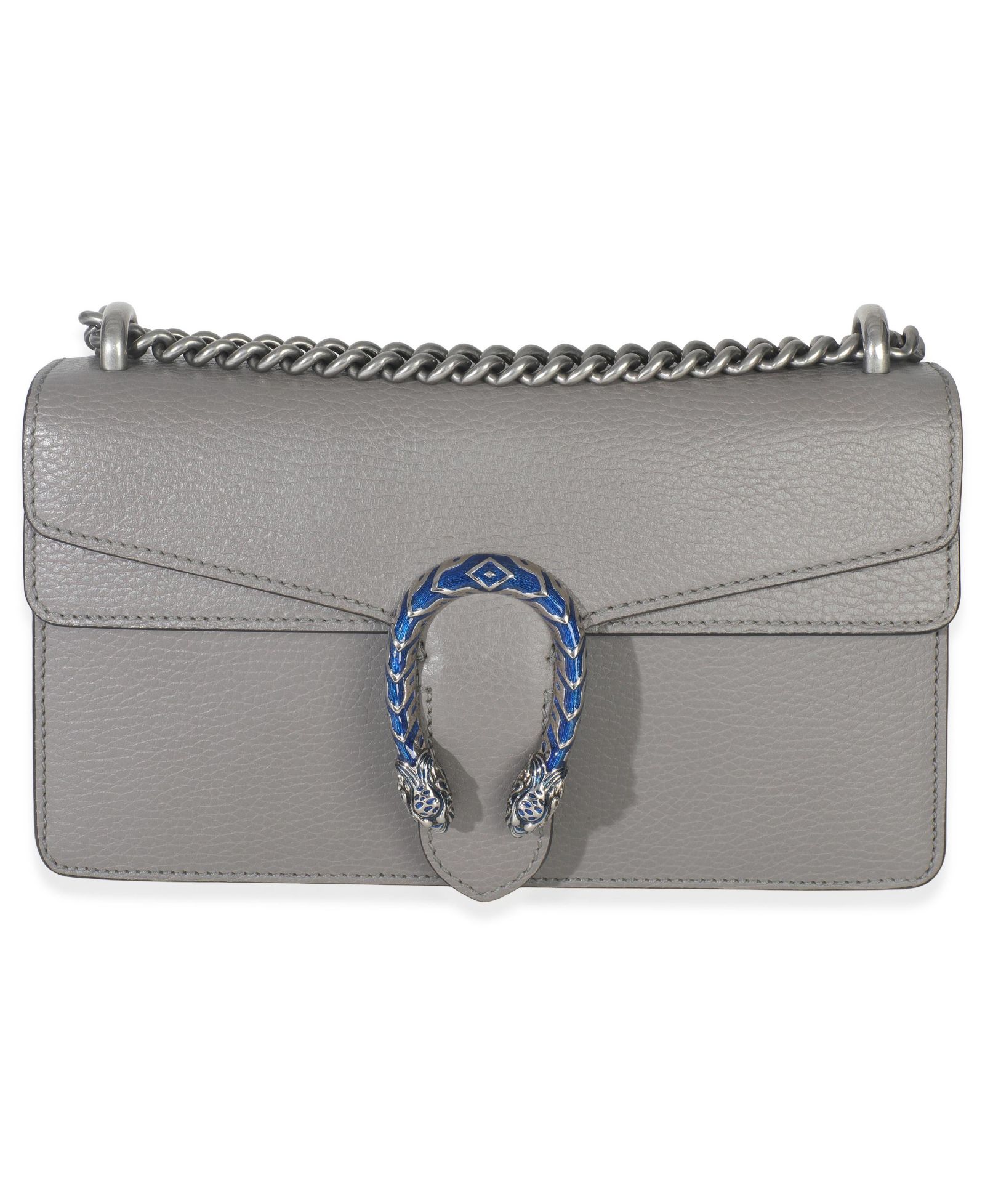 Pre-Owned Gucci Dusty Grey Pebbled Calfskin Small Dionysus Shoulder Bag