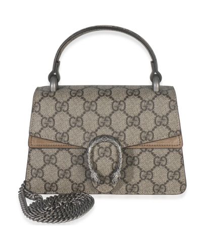 Pre-Owned Gucci Beige GG Supreme Canvas Mini Dionysus Top Handle Bag