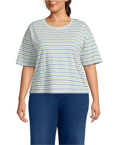 Lands' End Plus Size Short Sleeve Slub Jersey T-Shirt