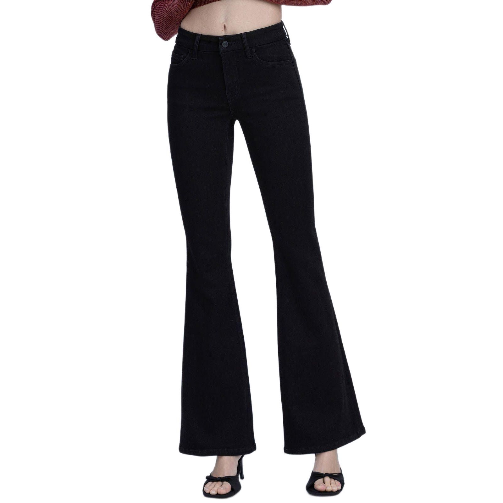 Vervet Women's Mid Rise Seamless Waistband Flare Jeans
