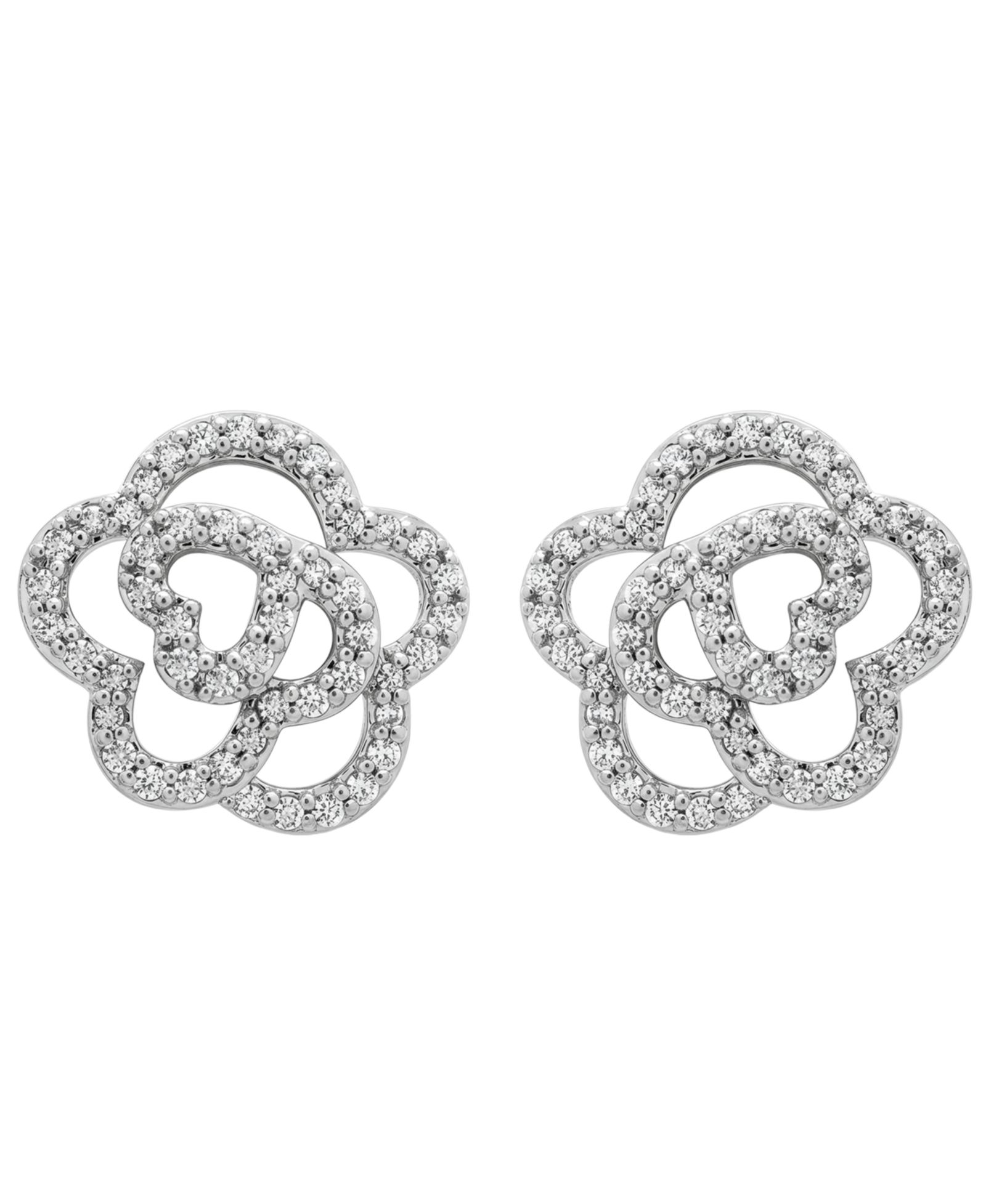 Wrapped in Love серьги-гвоздики с бриллиантовым цветком 1/4 ct. t.w. из белого золота 10k