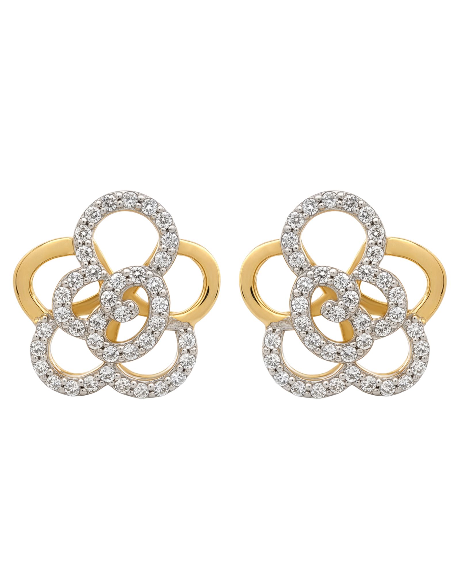 Серьги-гвоздики Wrapped in Love Diamond Rose, 10k Yellow Gold