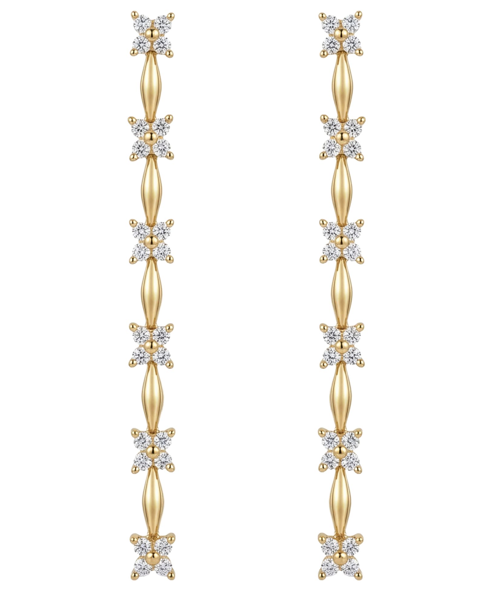 Серьги-подвески Wrapped in Love Diamond Flower Drop из 14k Yellow Gold