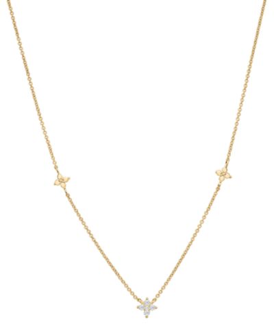 Wrapped Diamond Station Necklace (1/10 ct. t.w.) in 10k Yellow Gold