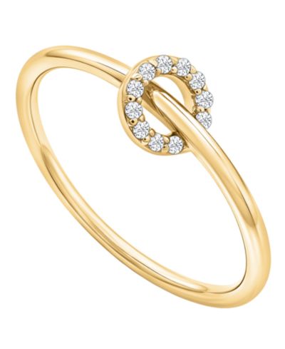 Wrapped Diamond Circle Ring (1/20 ct. t.w.) in 10k Yellow Gold