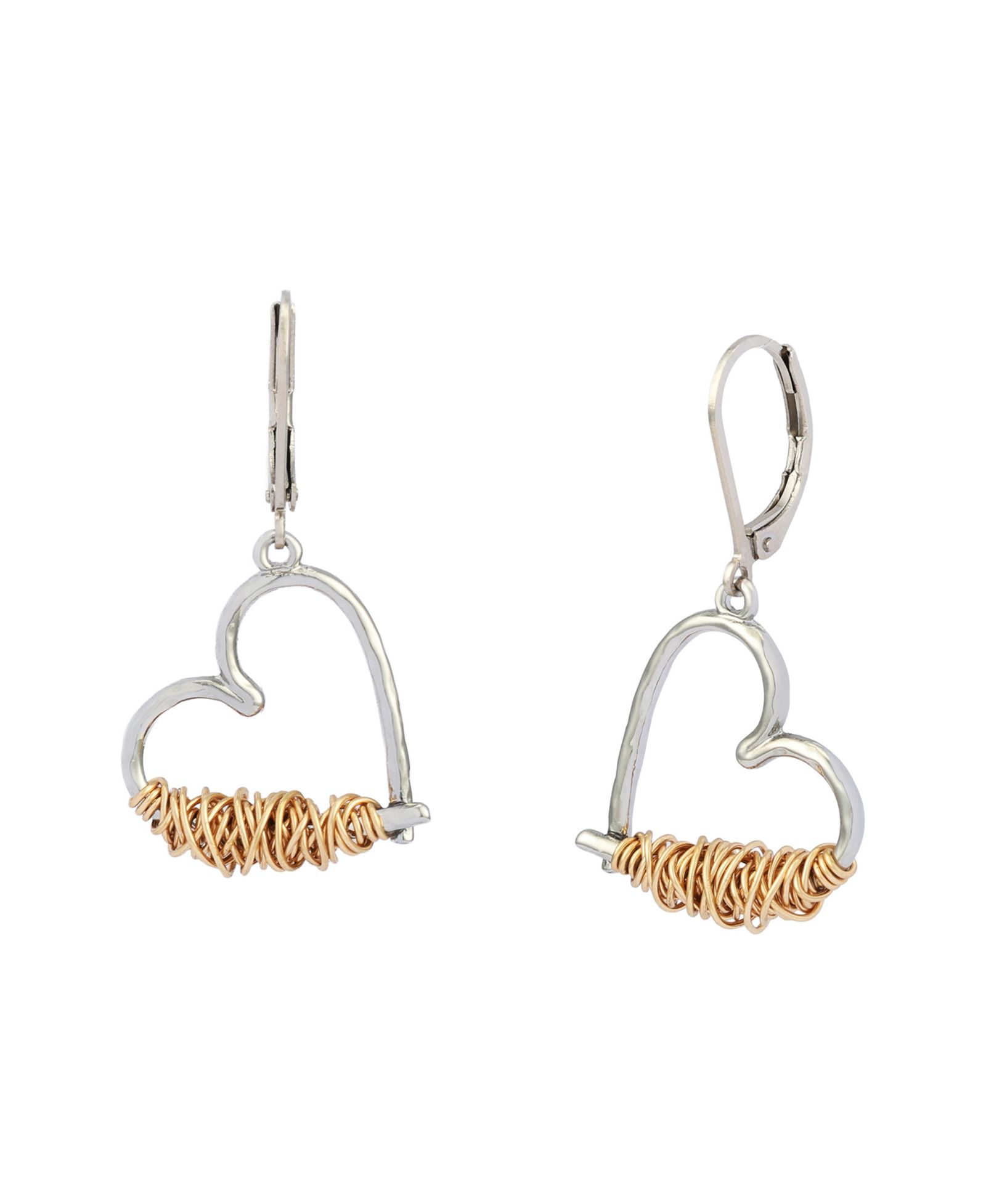 Robert Lee Morris Soho Two-Tone Heart Drop Earrings