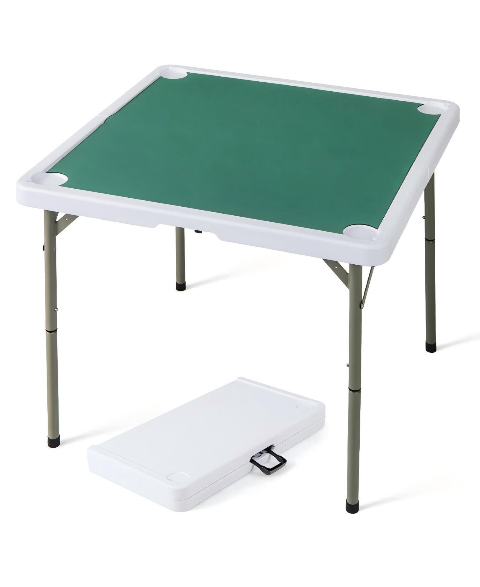 35 Inch 4 Player Game Card Folding Mahjong Table with Cup Holders