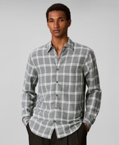 Мужская классическая рубашка Calvin Klein Men's Yarn-Dyed Plaid