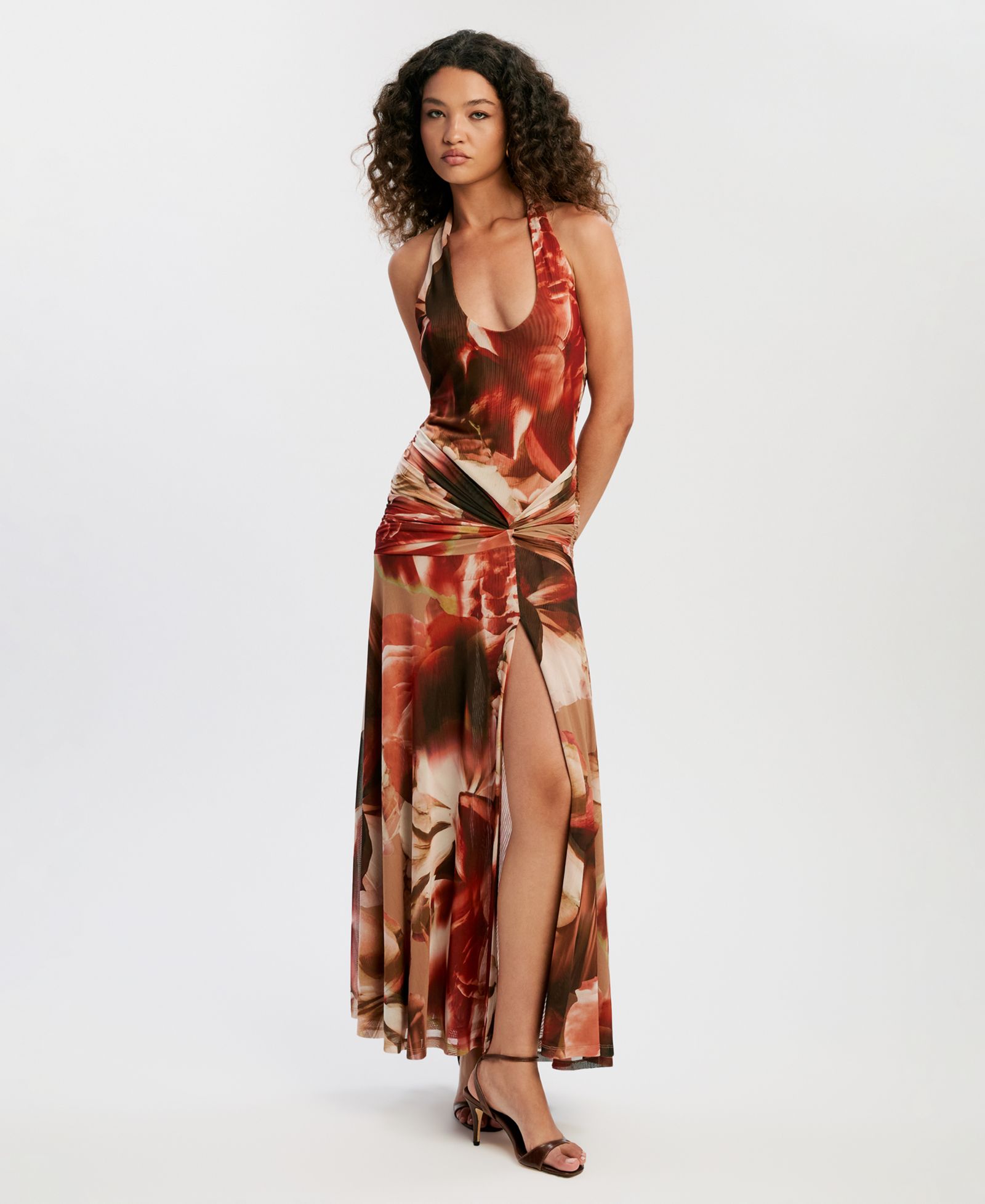Женское платье Bardot Sariba Halter Mesh Midi