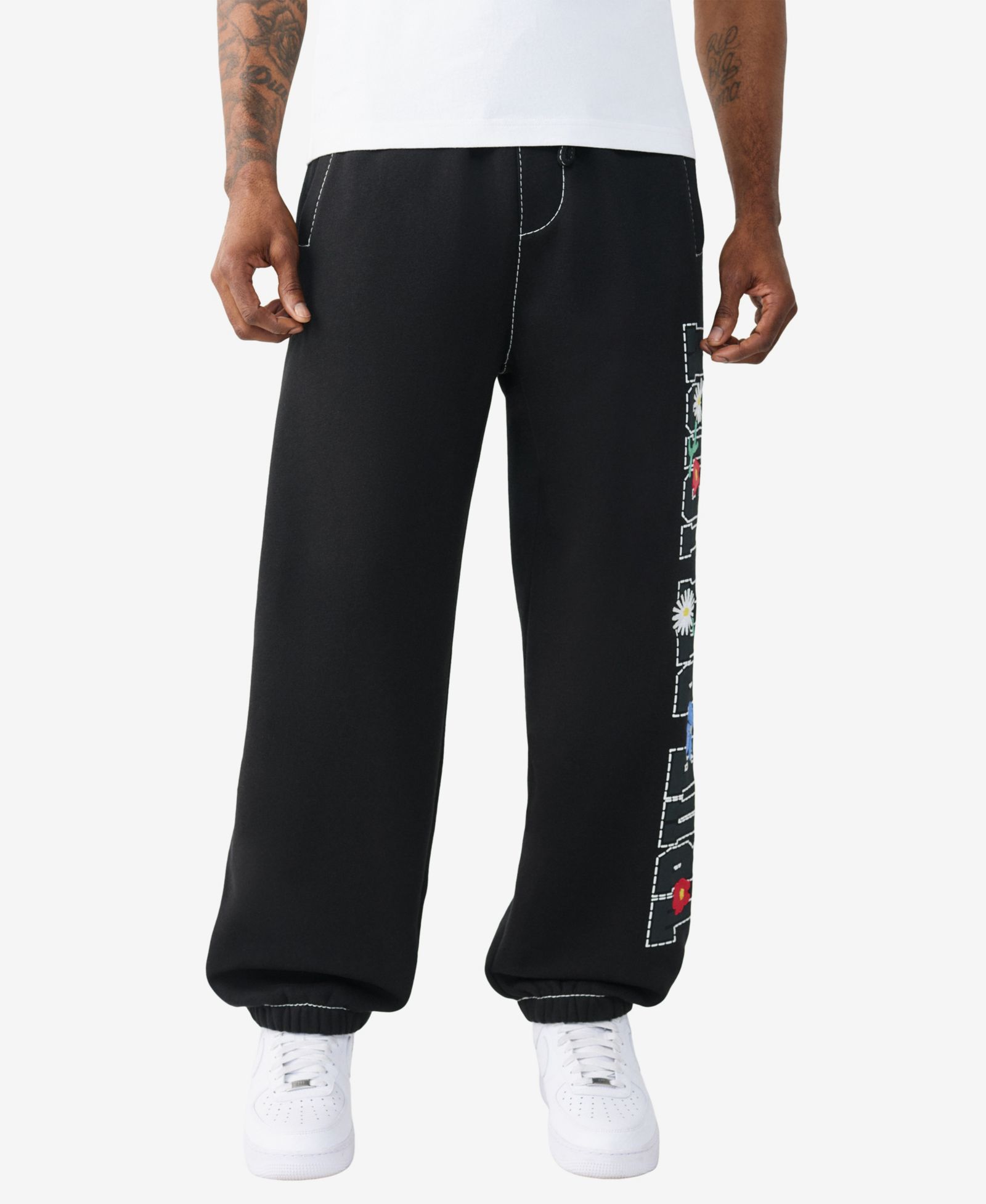True Religion Men's Regular-Fit Baggy Logo Jogger Pants