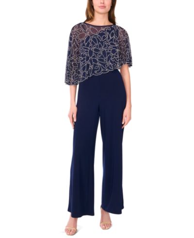 MSK Petite Polyester-Blend Crewneck Jumpsuit