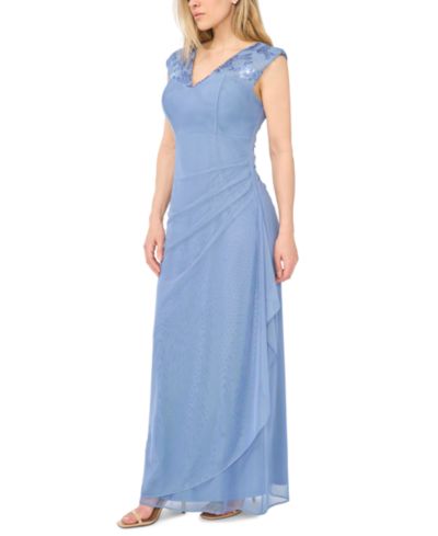 MSK Petite Polyester Blend Sleeveless Long Gown