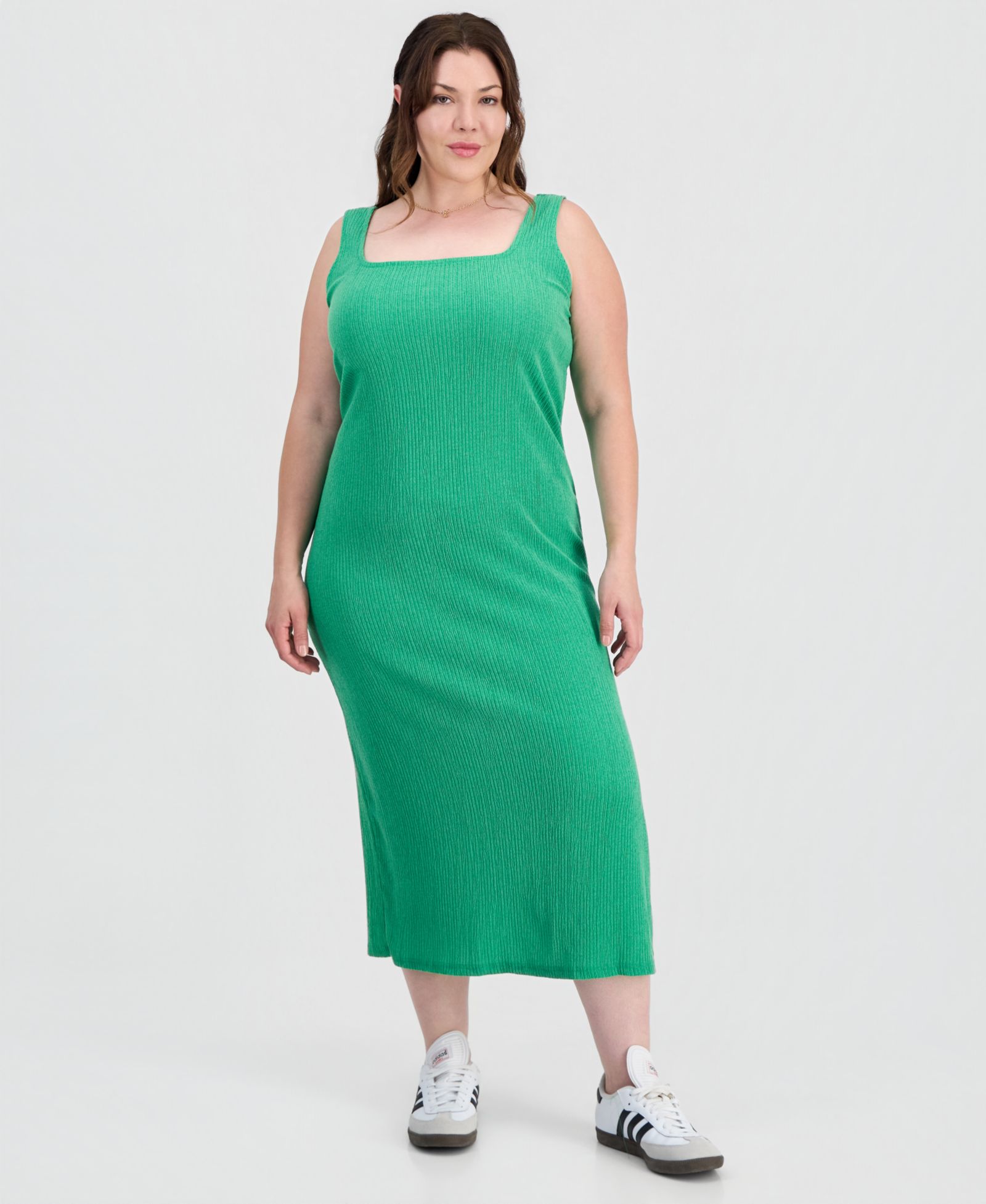 FULL CIRCLE TRENDS Plus Size платье макси с квадратным вырезом
