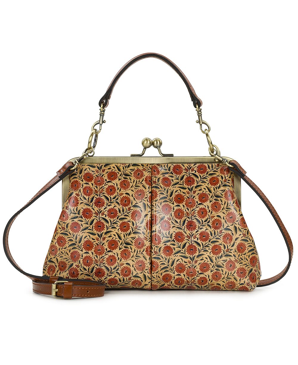 Patricia Nash Vione Small Leather Kisslock Frame Crossbody Bag