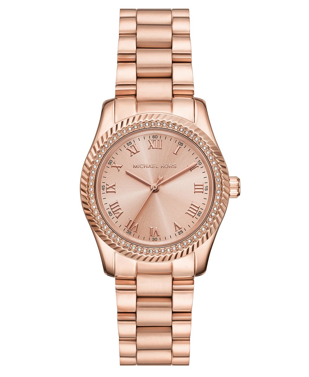 Женские часы Michael Kors Lexington с тремя стрелками, розовое золото, нержавеющая сталь, 33 мм